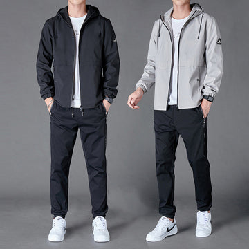 Two Piece Set Of Loose Hooded Jacket And Casual Trousers - ZenWearables