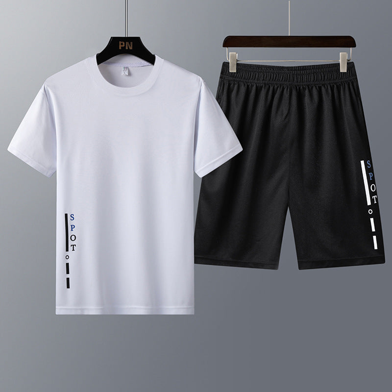 New Short-Sleeved T-Shirt Youth Trend Two-Piece Sportswear - ZenWearables