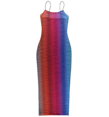 Womens Color Striped Tight Dress - ZenWearables