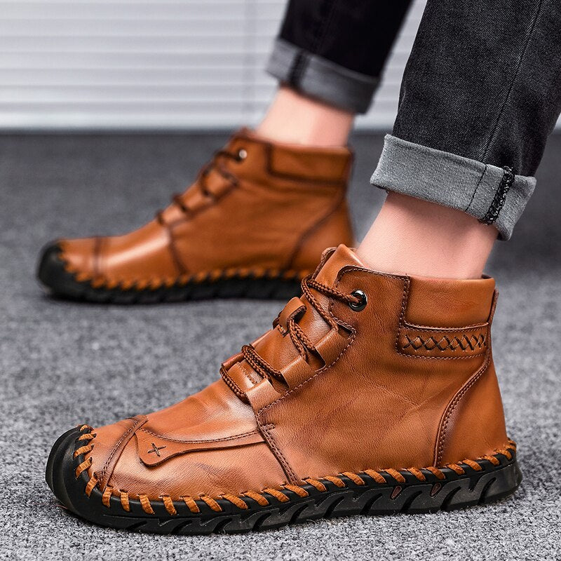 Leather shoes leather men casual shoes - ZenWearables