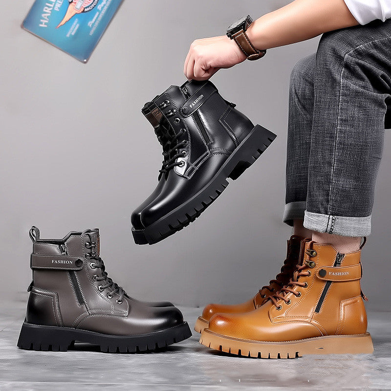 Mens Fashion Thick-soled High-top Wearable Martin Boots - ZenWearables