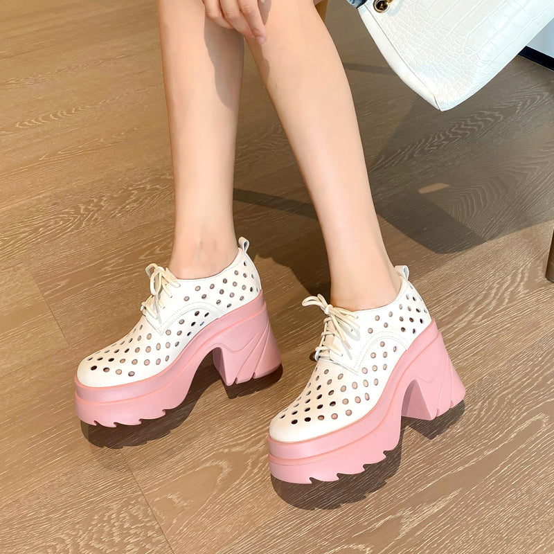 Women Leather Waterproof Platform Fashion Shoes - ZenWearables