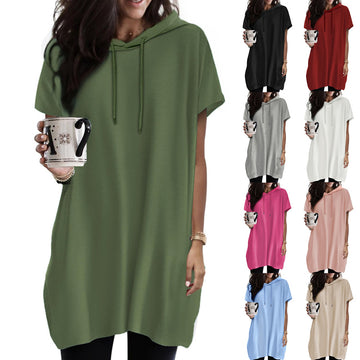 Women's Oversized Hoodie Short Sleeve Fashion - ZenWearables