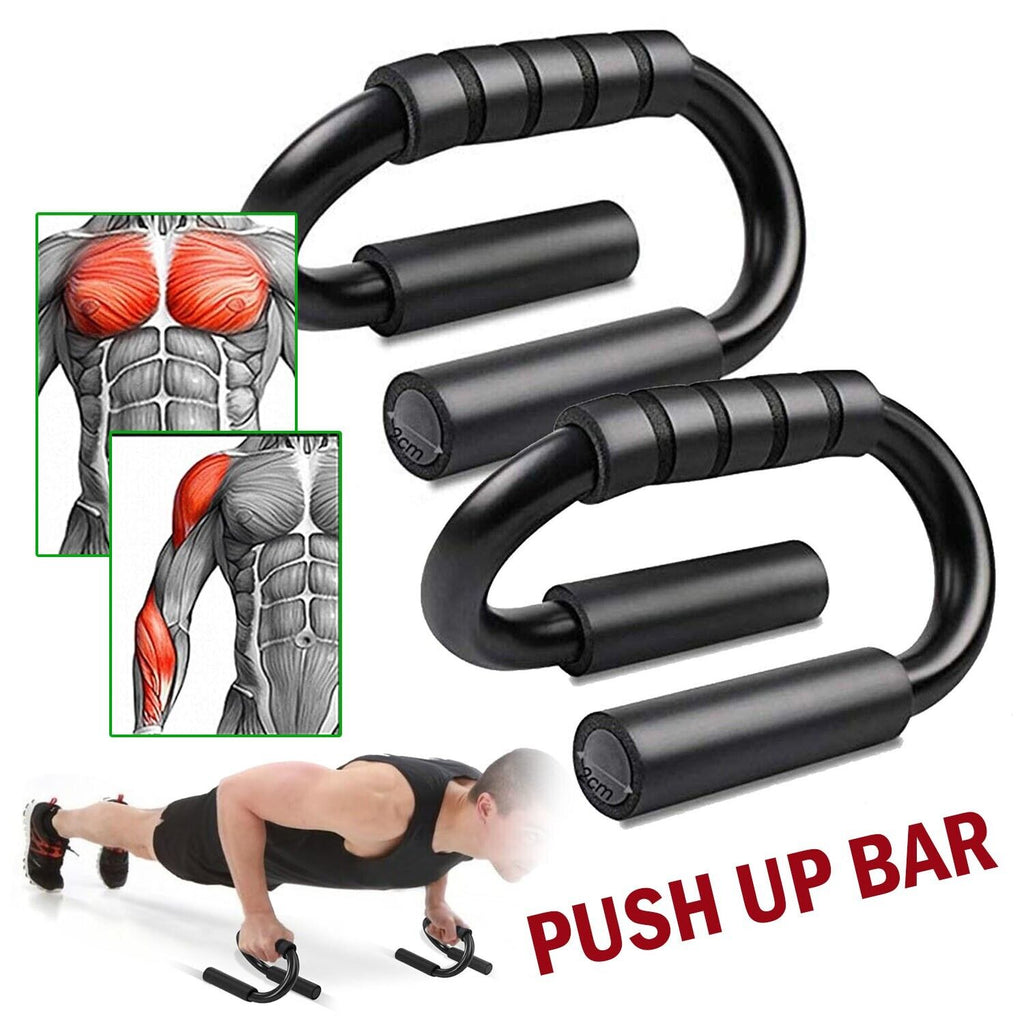 Push Up Bar S Shapes Non-slip Fitness Stand Exercise Grips Strength Workout Equipment Home Gym - ZenWearables