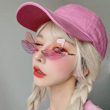 Frameless Trimming Sunglasses Women Dragonfly Wings Sunglasses - ZenWearables